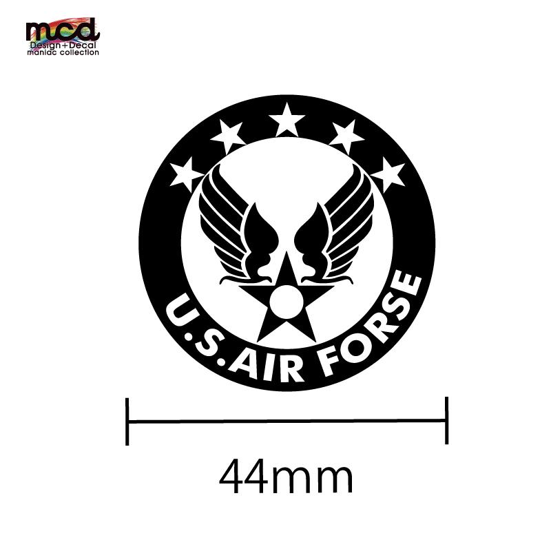 缶バッジ 缶バッチ（44mm）黒 1個 アメリカ空軍 US AIR FORSE 軍隊