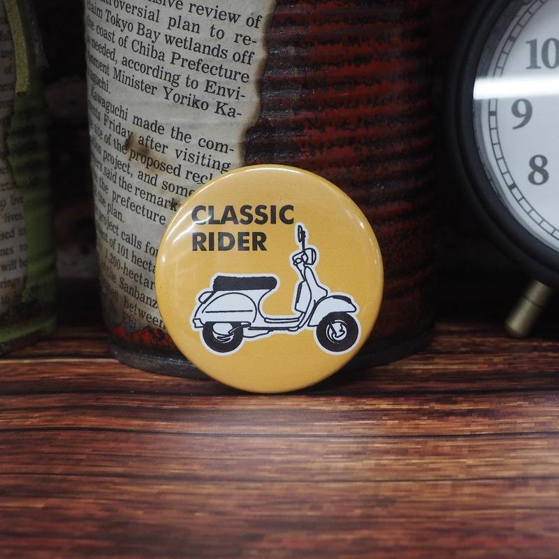 スクーターバッジ 44mm 缶バッジ scooter（黄C）キャップ 帽子 バック