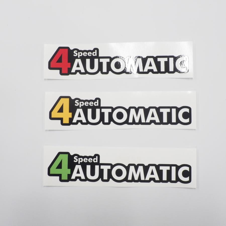 4速オートマステッカー 15cm 赤 レトロ オートマチック AT 旧車 シール