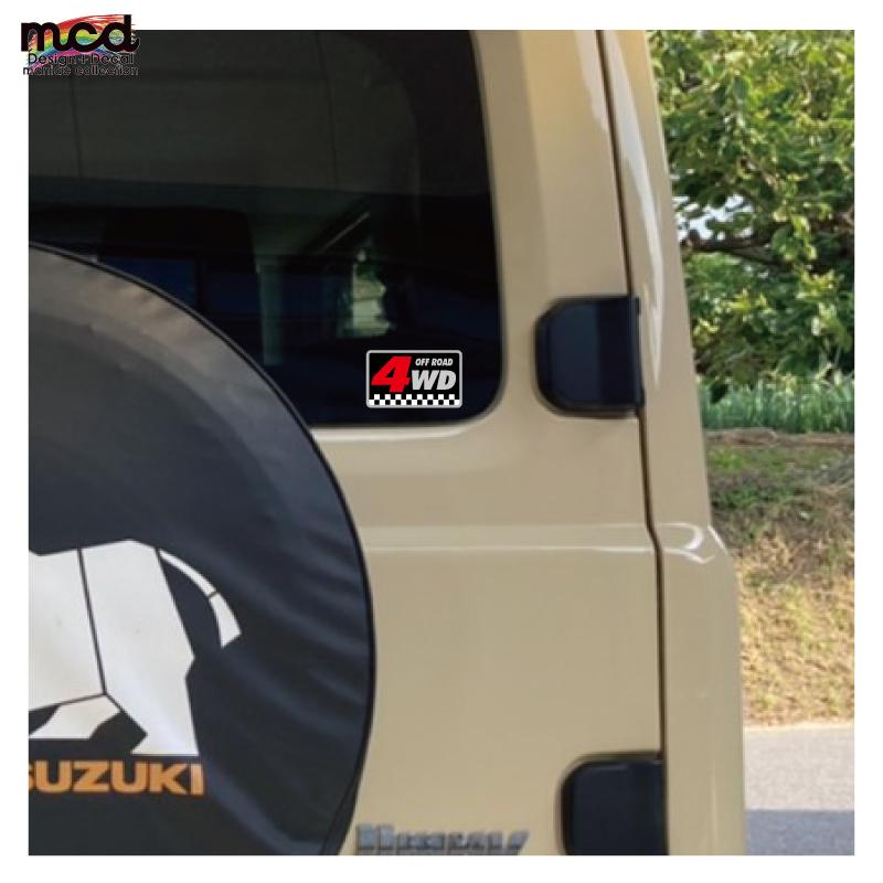 【４枚セット】中央線　ステッカー　原寸大　10cars ミラー）四駆 ステッカー 4WD OFF ROAD チェッカー オフロード