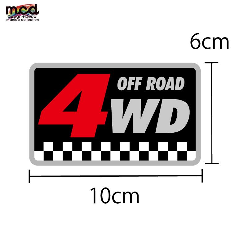 ミラー）四駆 ステッカー 4WD OFF ROAD チェッカー オフロード