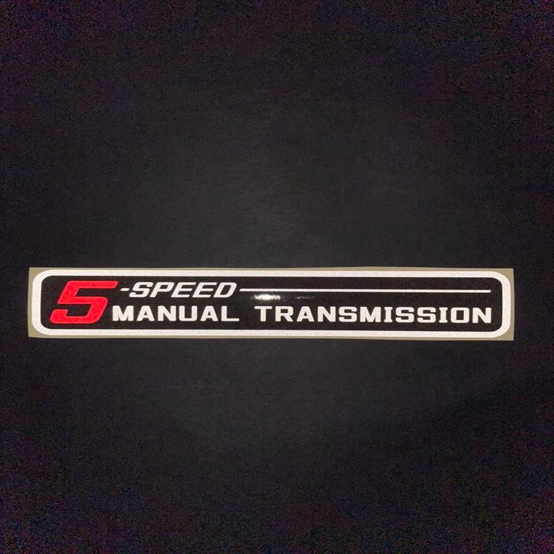 反射）5速マニュアルステッカー レッド ミッション 6MT 坂道注意 注意