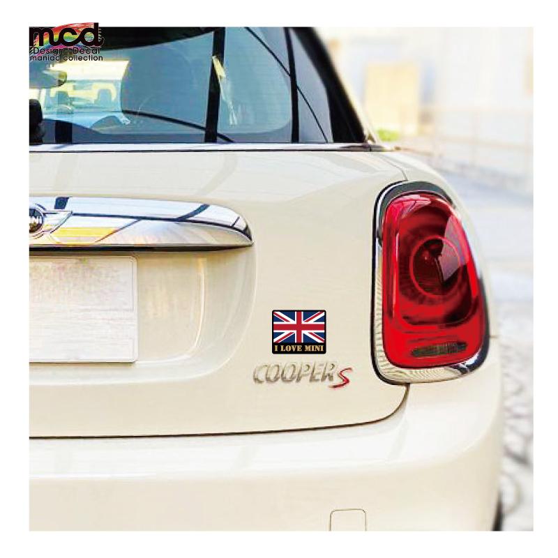 ゴールド色あり）I LOVE MINI ミニクーパ― ユニオンジャック