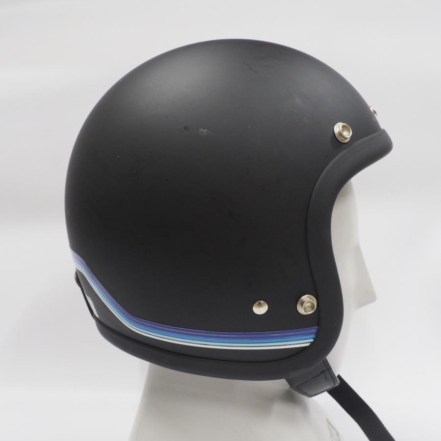 透明）ヘルメット 簡単 カスタムステッカー ブルー レトロライン