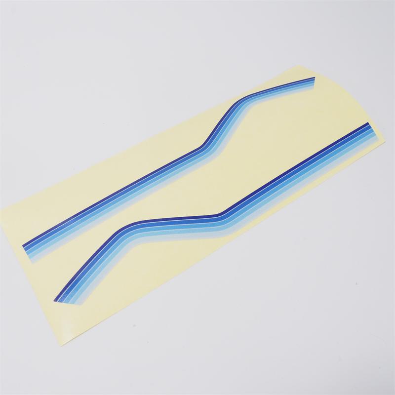 反射）ヘルメット 簡単 カスタムステッカー ブルーライン ビンテージ