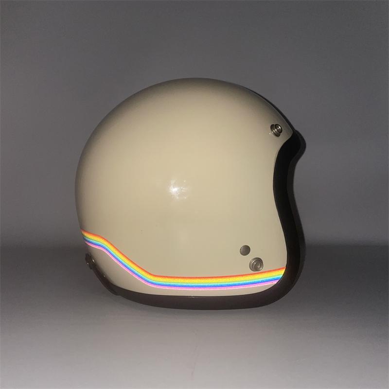 反射）ヘルメット 簡単 カスタムステッカー レインボーライン