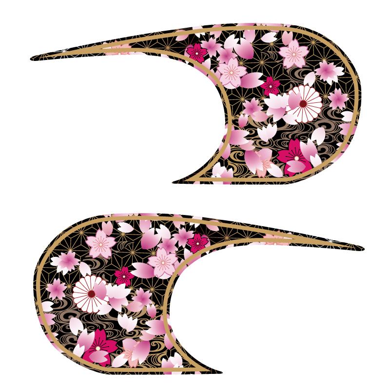 カワサキ エストレア 和柄タンクデカール タンク ステッカー ゴールド