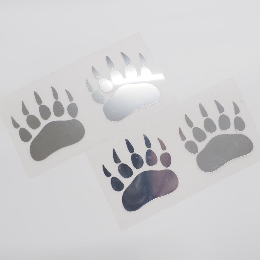 ミラー素材 くまさん 足跡ステッカー 4枚セット 熊 熊シール アニマル 熊グッズ 動物シール かわいい くまさんシール ワンポイント 肉球 Dewptbearm1 マニアックコレクション 通販 Yahoo ショッピング