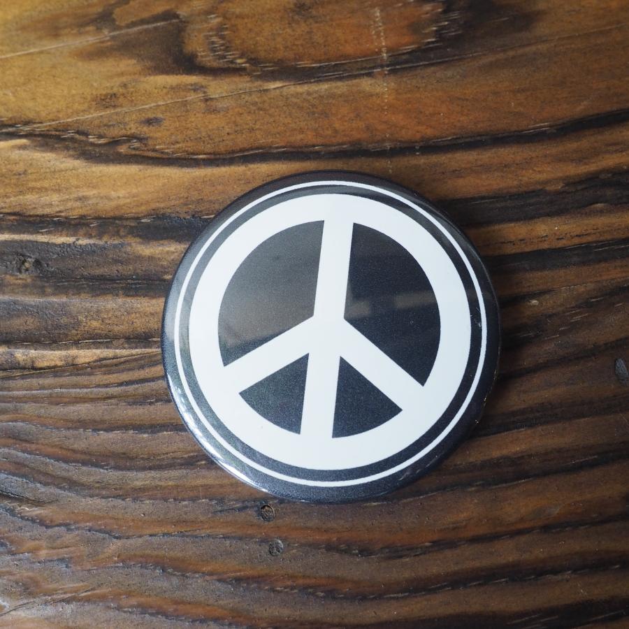 送料込★美品☆希少peaceマークRINCON★半袖タッパー ピースマーク 缶バッジ (Aピースマーク白) Peace symbol 54mm キャップ