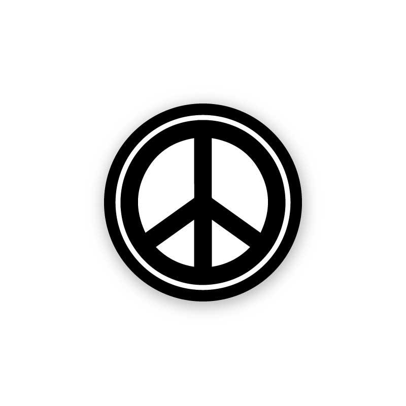 ピースマーク 缶バッジ (Bピースマーク黒) Peace symbol 54mm キャップ