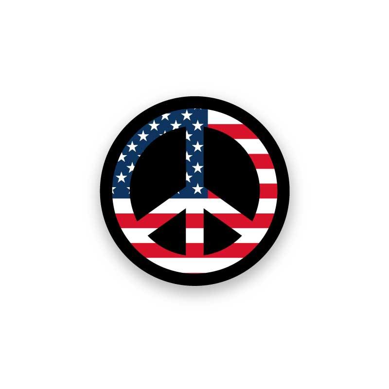 ピースマーク 缶バッジ (Cピースマーク国旗) Peace symbol 54mm
