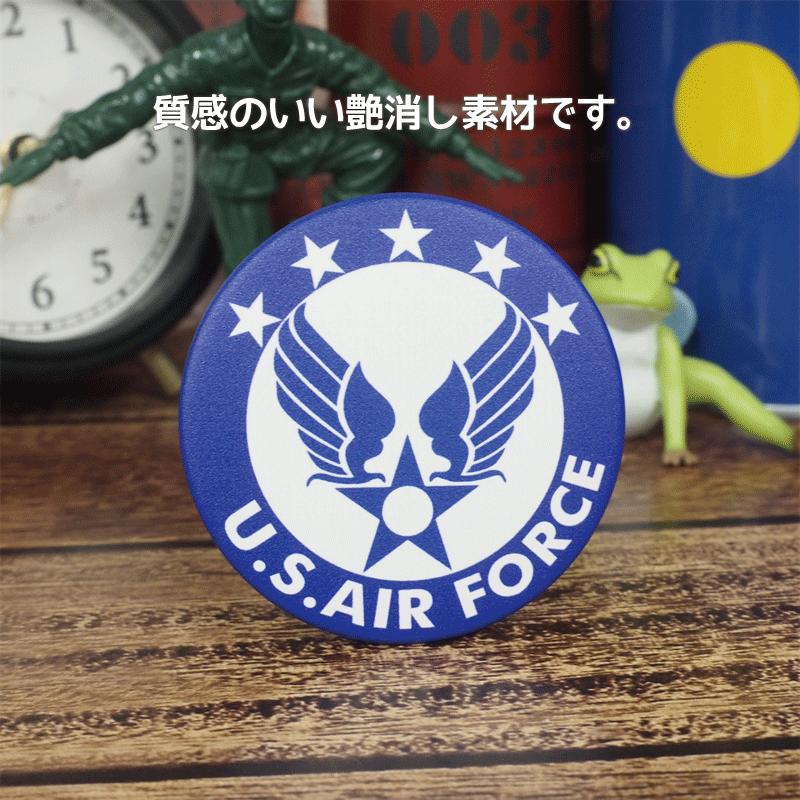 マットタイプ U.S.AIR FORCE アメリカ空軍 缶バッジ ブルー symbol