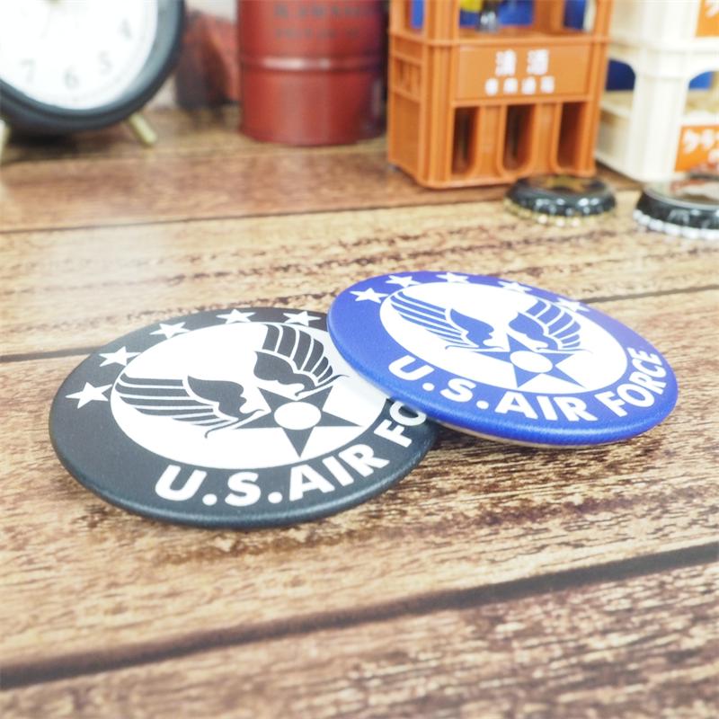 マットタイプ U.S.AIR FORCE アメリカ空軍 缶バッジ ブルー symbol