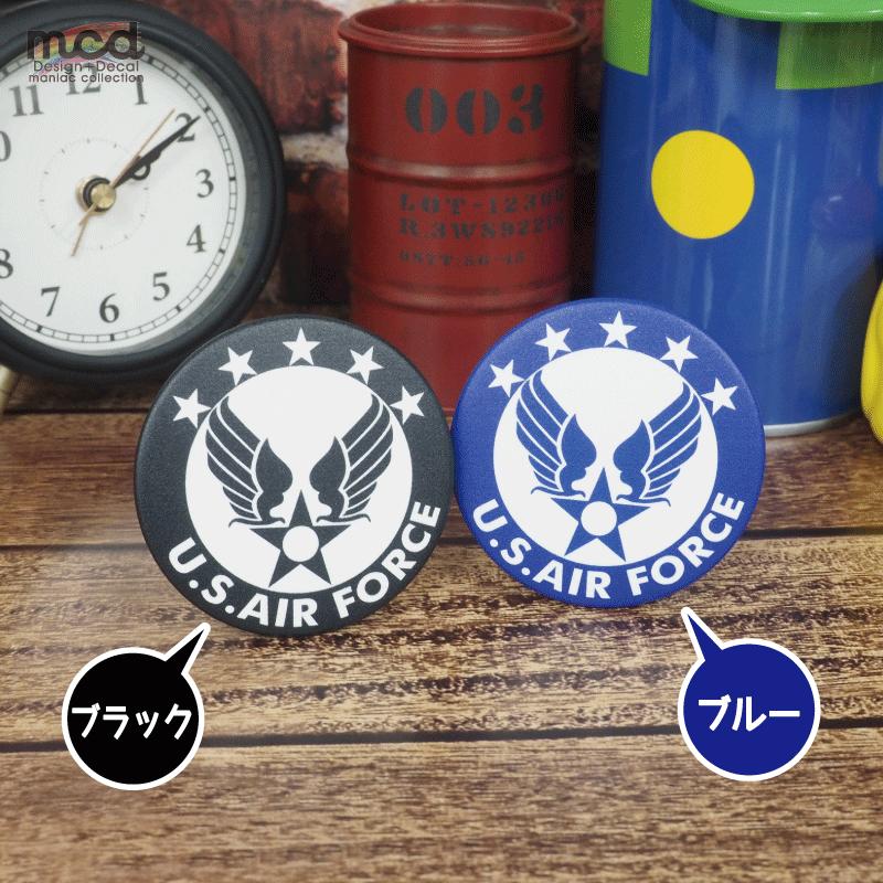 マットタイプ U.S.AIR FORCE アメリカ空軍 缶バッジ ブルー symbol
