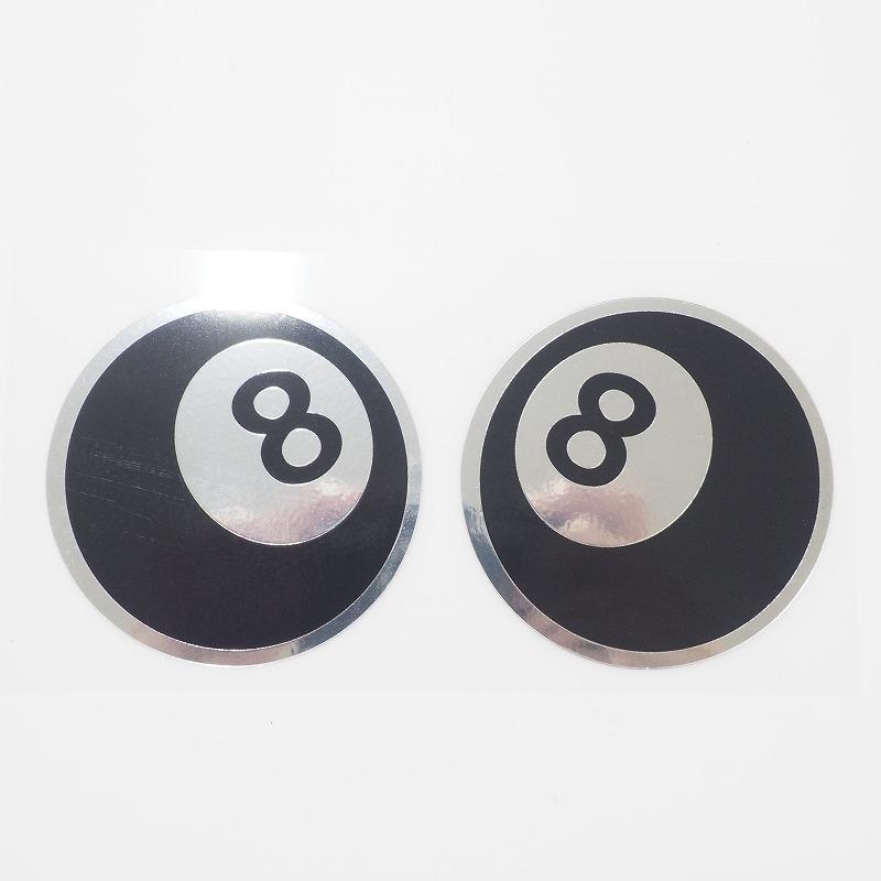 エイトボール ミラー）エイトボール ステッカー 左右セット 8ボール 8BALL 6cm ワン
