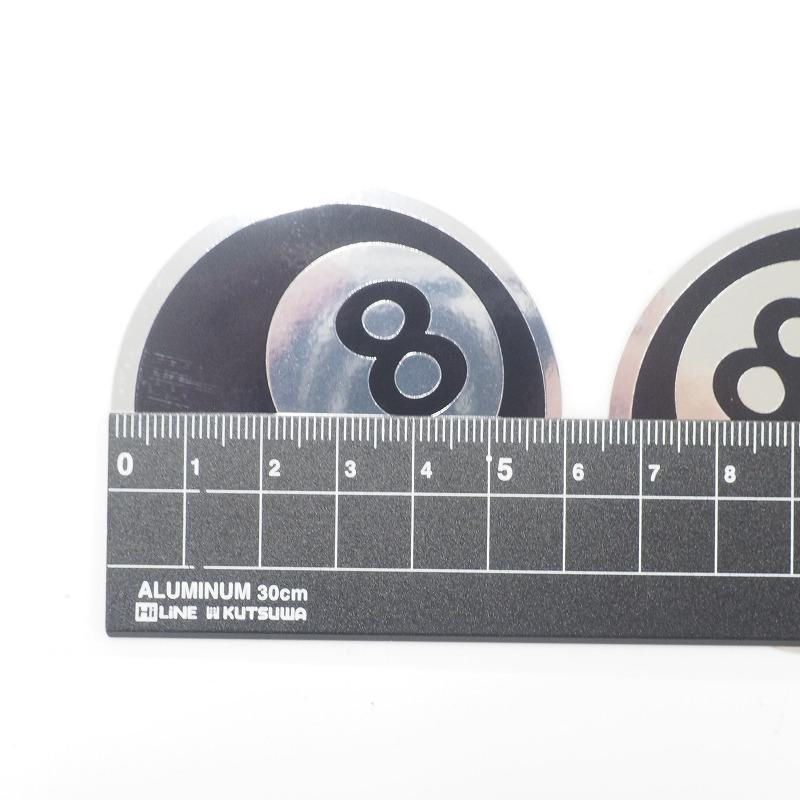 ミラー）エイトボール ステッカー 左右セット 8ボール 8BALL 6cm ワン