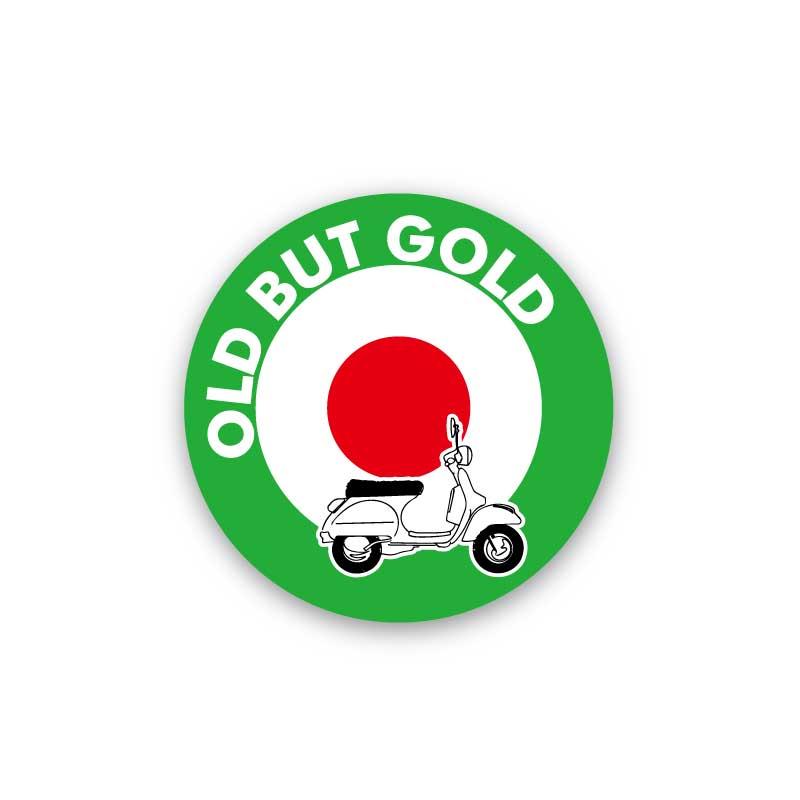 スクーターステッカー 5cm 緑イラスト 名言 古いけれど価値がある