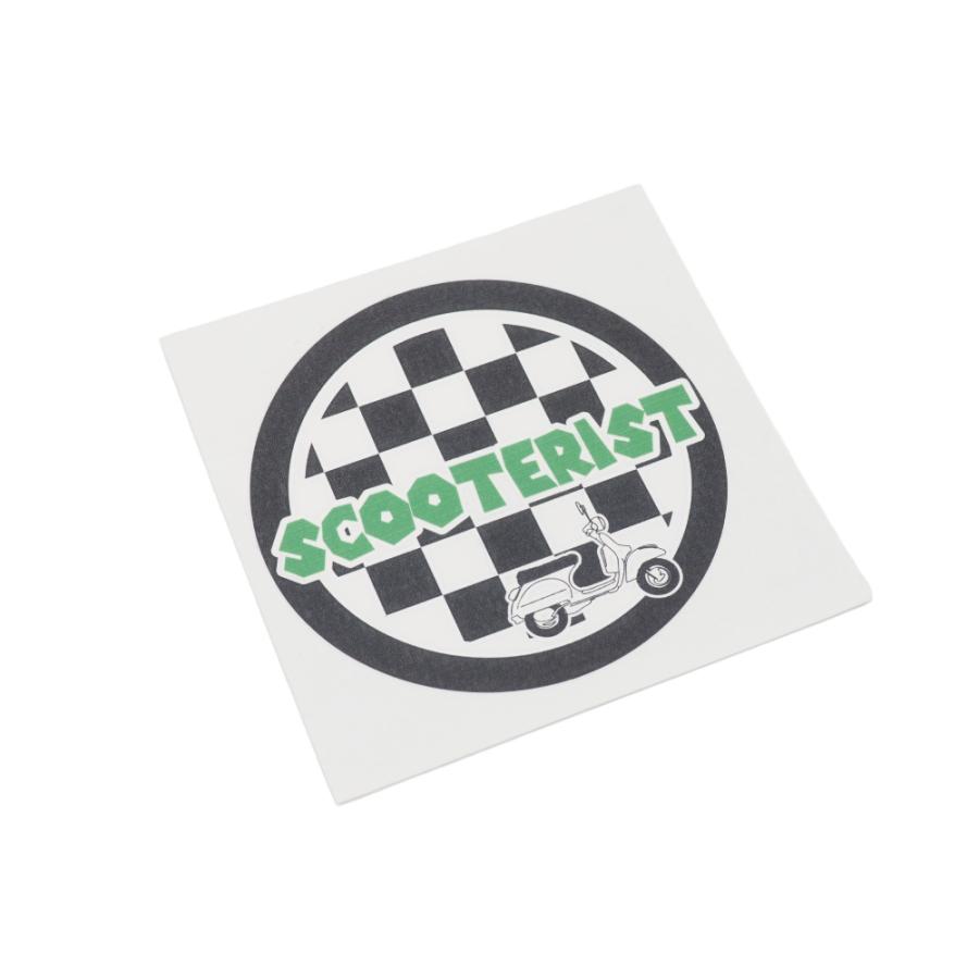マットラミ）スクーターステッカー チェッカー イラスト入 8cm