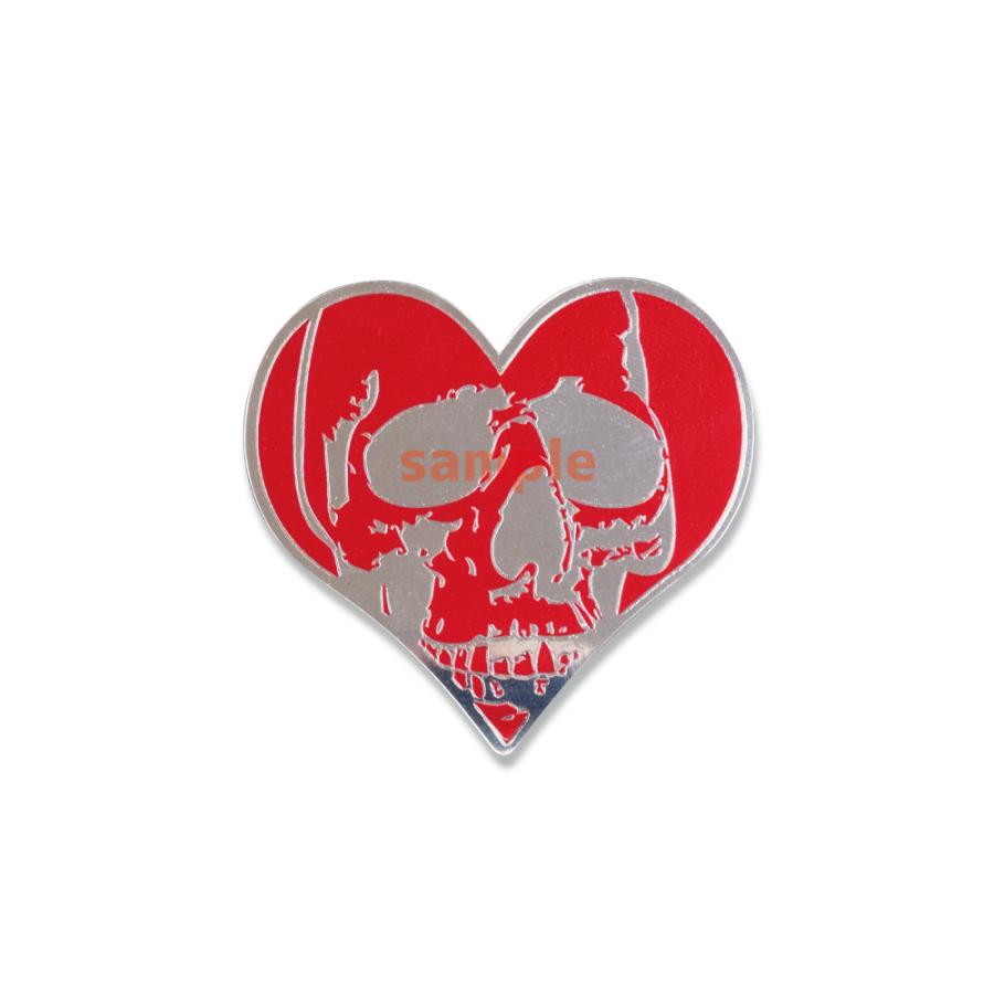 ミラー）エース スカルステッカー ハート 6cm ドクロ 骸骨トランプ