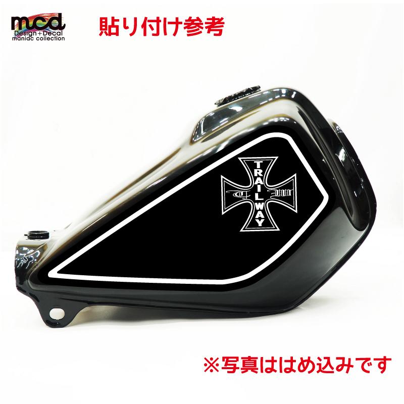 ヤマハ TW200 TW225 タンクデカール ステッカー クロスエンブレム 黒