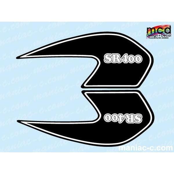 SR400タンク デカール ステッカー MCDtypeHCS 黒 : マニアック
