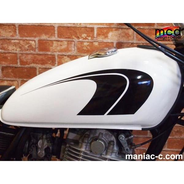 SR400タンク デカール ステッカー MCDtypeHCE 青/赤 : マニアック