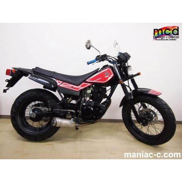 TW200/225用 貯蔵タンク/サイドカバーデカール アイアン差し交わす変装