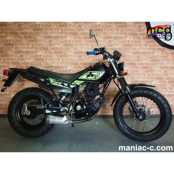 TW200/225用 タンク/サイドカバーデカール オフ車グラフィック 緑