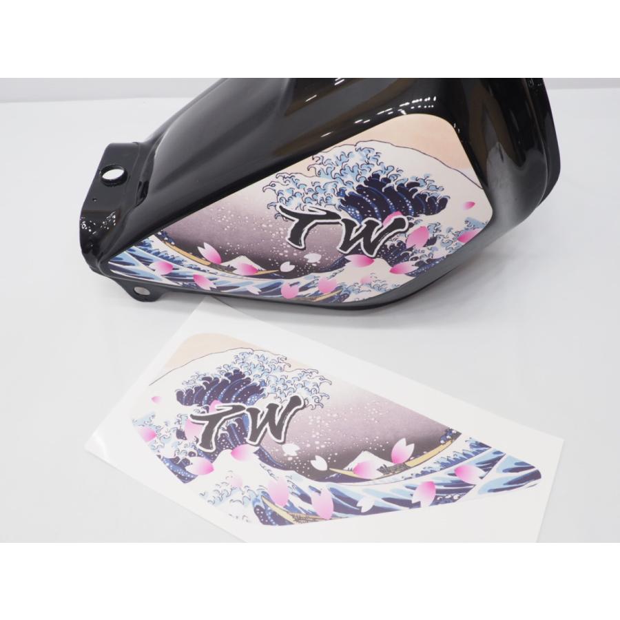 ヤマハ TW200 TW225 タンクデカール 和柄 北斎 YAMAHA カスタム