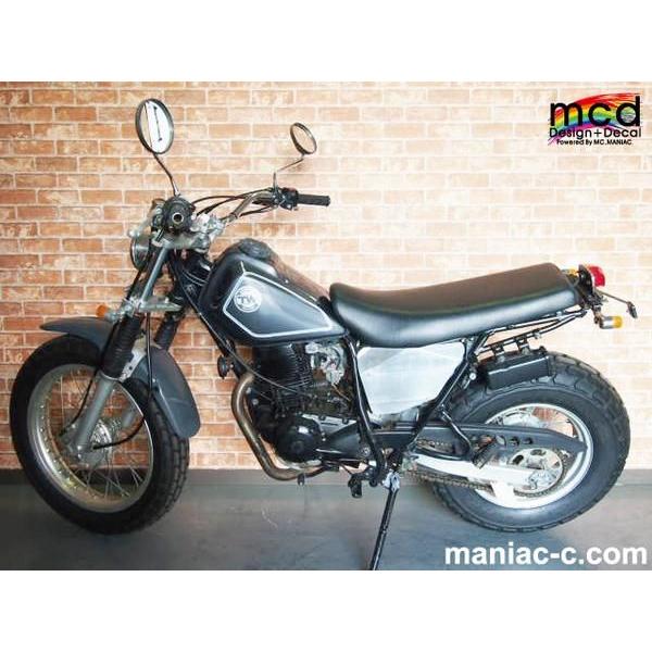 TW200 タンク デカール ステッカー 透明青ライン MCDタイプo1