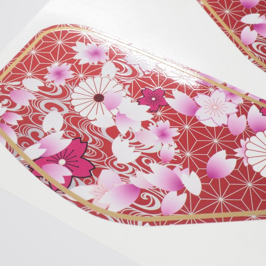 ヤマハ TW タンクデカール ステッカー 和柄 赤 桜吹雪 TW200