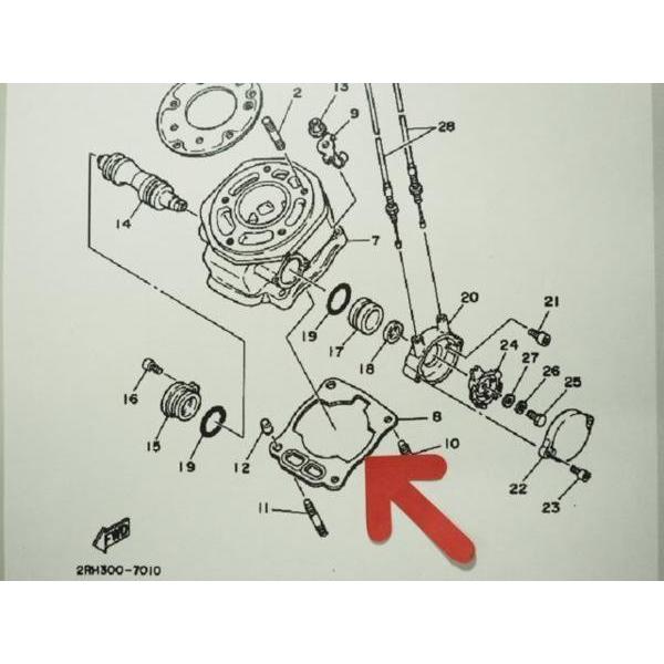 TZR125 シリンダーベース ガスケット 2RM : マニアックコレクション