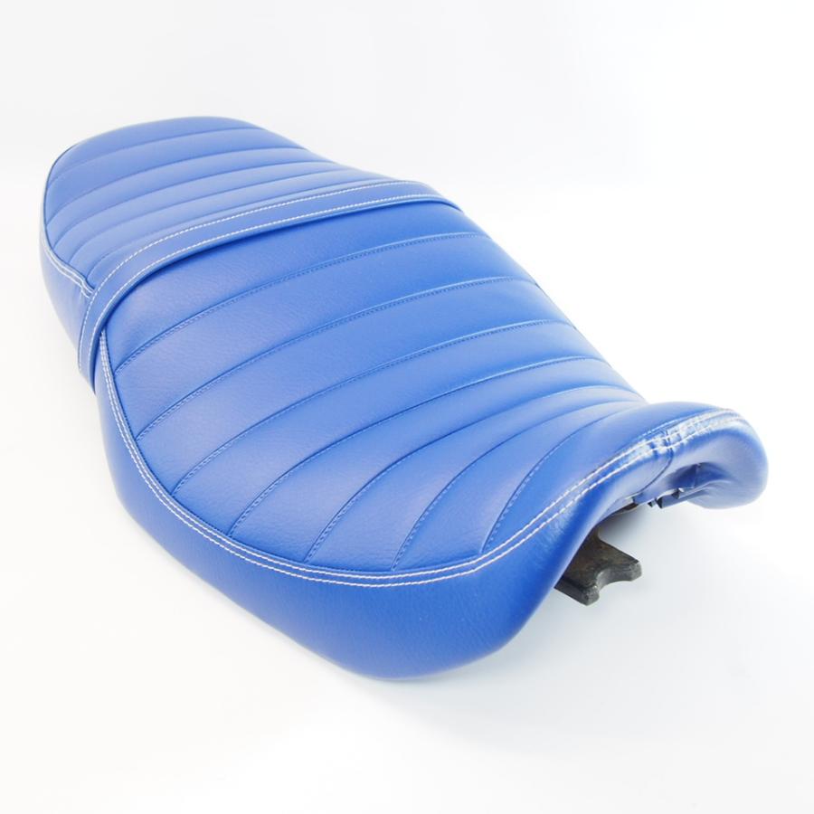 バリオス1 ZR250A タックロールシート 青 ダブルステッチ 加工後