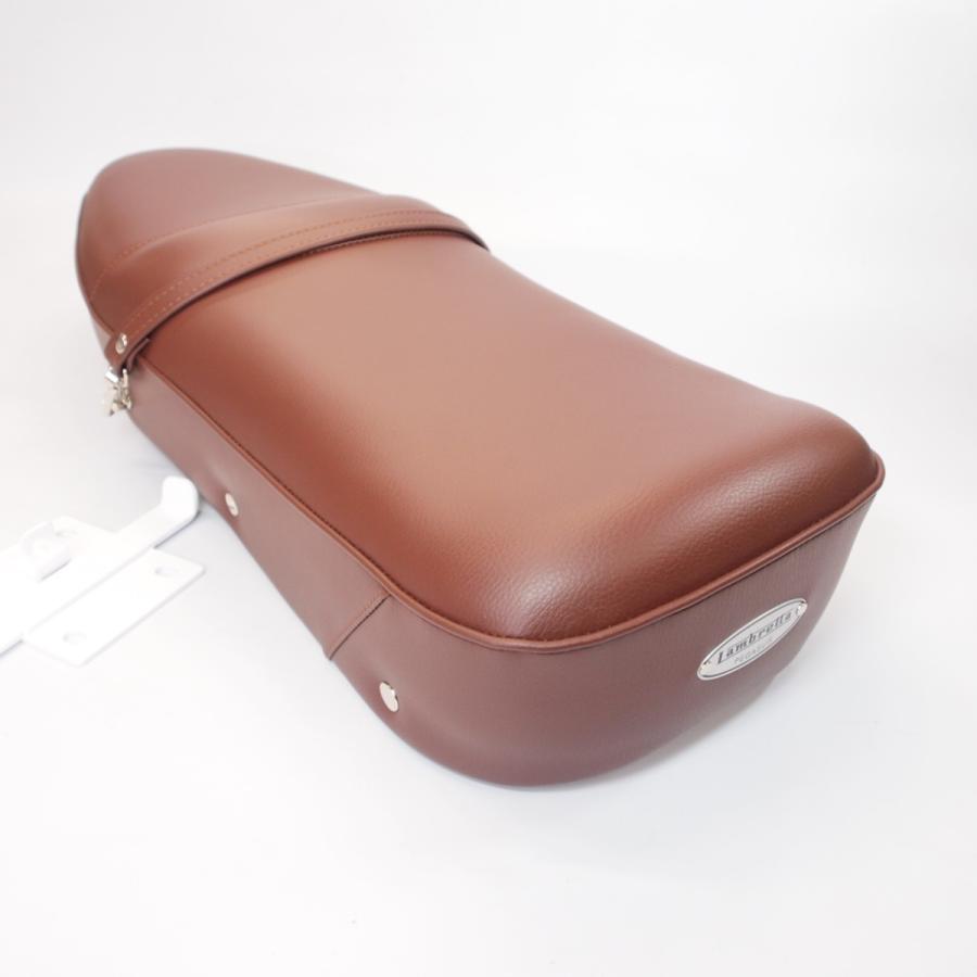 Seat -BGM PRO Pegasus with badge and riveted- Lambretta LI LIS SX TV DL GP - brown ランブレッタ ペガサスシート 茶_1