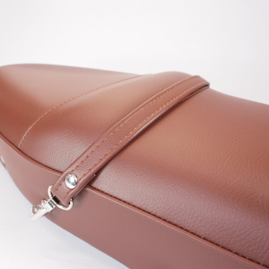 Seat -BGM PRO Pegasus with badge and riveted- Lambretta LI LIS SX TV DL GP - brown ランブレッタ ペガサスシート 茶_5