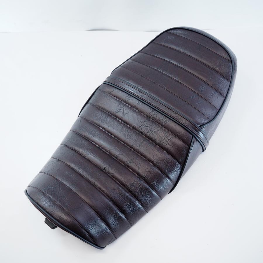 ゼファー750 ZR750C アンコ抜き タックロールシート 焦げ茶x黒