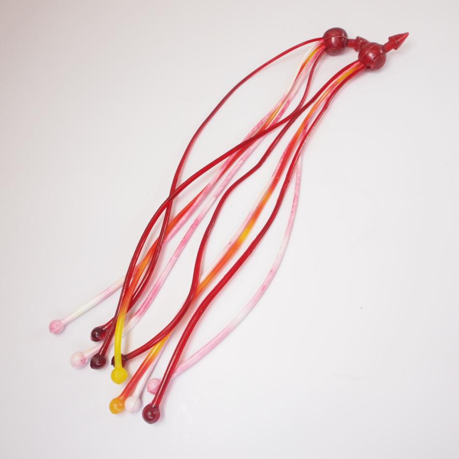ベスパ vespa　ランブレッタ lambretta シートストラップ　赤 Handelbar streamers -SUPERFLEX balls- 赤/白/黄 バーエンドタッセル