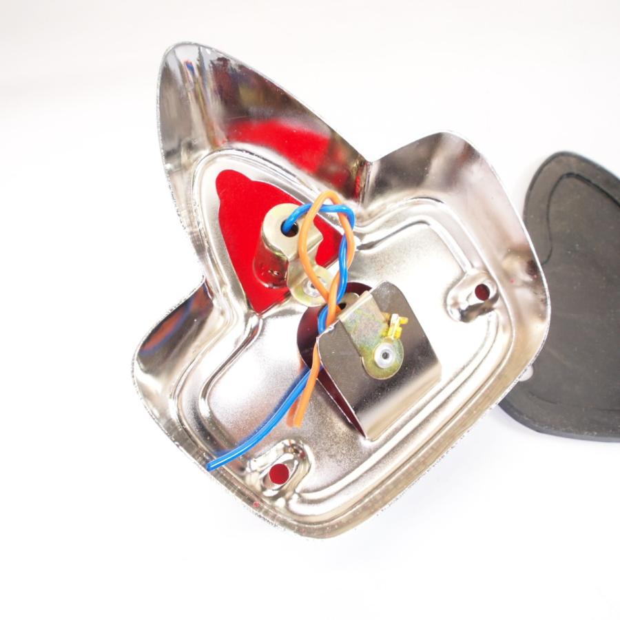 Taillight -Vespa GS type- metal - chrome / red ベスパ ビンテージ
