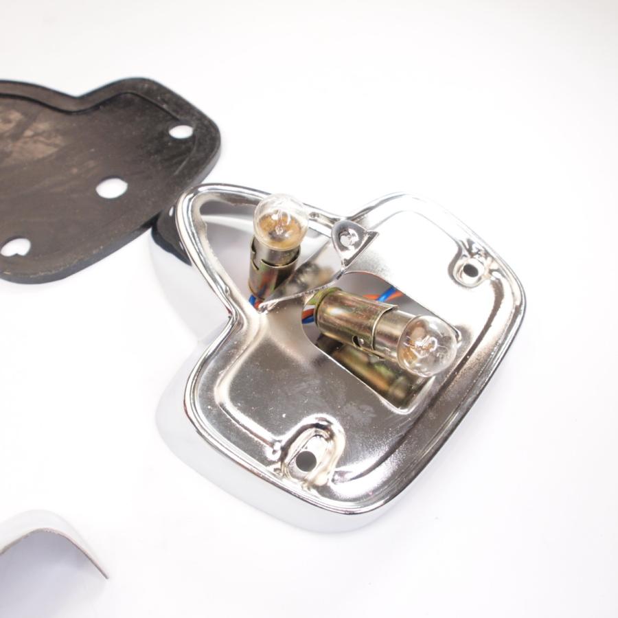 Taillight -Vespa GS type- metal - chrome / red ベスパ ビンテージ