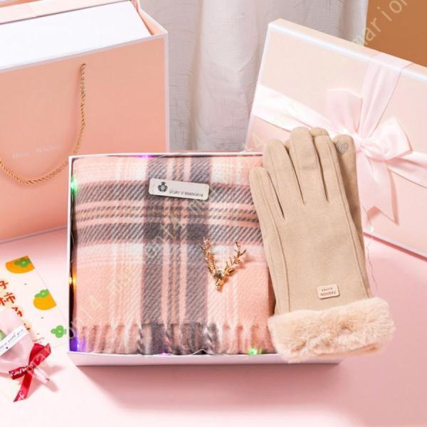 マフラー カシミヤ ニット手袋 ギフトセット レディース 2点 マフラー カシミヤ ニット手袋 ギフトセット レディース 2点
