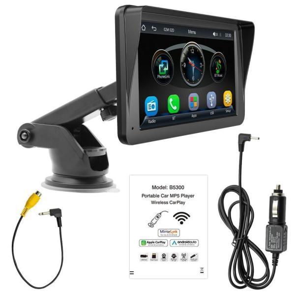 カーナビ ディスプレイオーディオ カーオーディオ iPhone ポータブル ディスプレイ Bluetooth AUX android youtube 対応 ミラーリング | ブランド登録なし | 01
