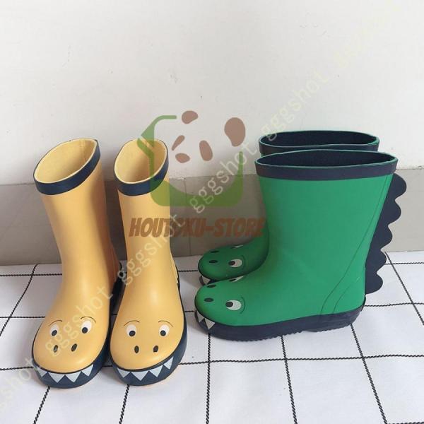 レインブーツ キッズ 男の子 女の子 長靴 子供用 軽量 レイン ブーツ ロング 厚底 雨靴 防水 防滑 ジュニア 子供靴 かわいい 恐竜柄 ウサギ 雨具 | ブランド登録なし | 19