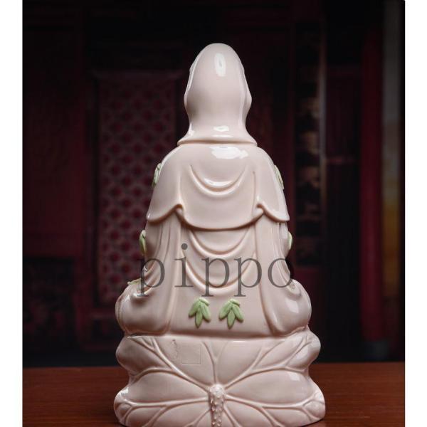 仏像「観世音菩薩」 蓮の花 観音 28cm 陶磁器 繊細 極上珍品 仏像「観世音菩薩」 蓮の花 観音 28cm 陶磁器 繊細 極上珍品