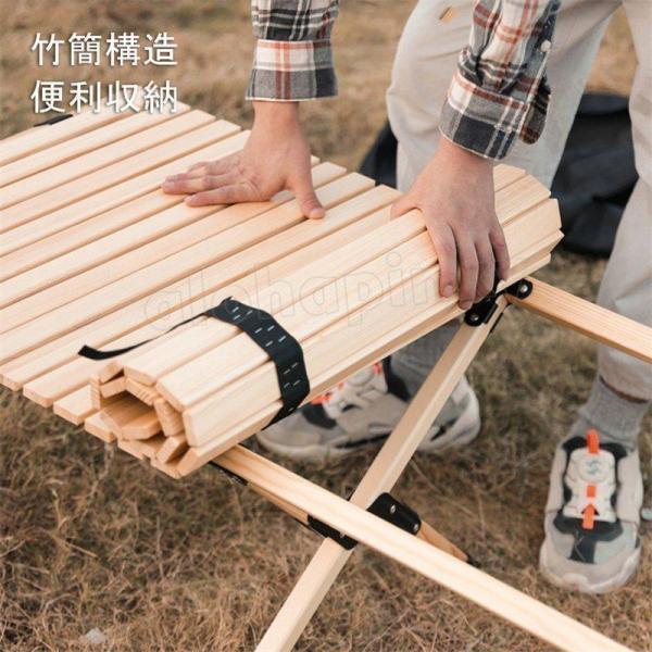 テーブル 折りたたみ レジャー ロール ウッド 120cm 90cm 60cm ピクニック ローテーブル ハイテーブル アウトドア キャンプ バーベキュー インテリア | ブランド登録なし | 05