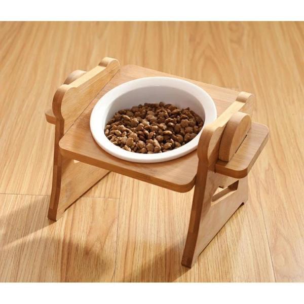 犬用 猫用 フードボウル ペット食器 調節可能 ペットボウル 高さがある 陶器 木製 食器 エサ台 餌入れ エサ 犬 猫 愛犬 犬用食器 猫用食器 皿 小型犬 中型犬 | ブランド登録なし | 08