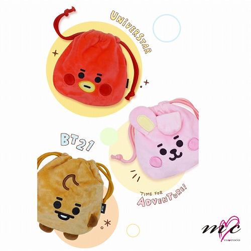 BTS 防弾少年団 BT21 公式グッズ FACE POUCH ポーチ 巾着袋