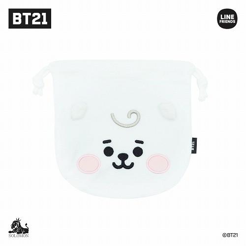 BTS 防弾少年団 BT21 公式グッズ FACE POUCH ポーチ 巾着袋 バンタン