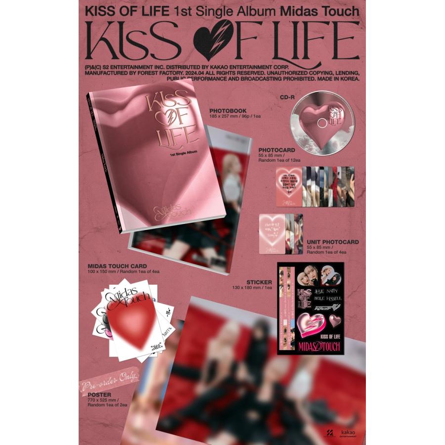 [ポスター付き] KISS OF LIFE 公式グッズ Midas Touch / 1ST SINGLE ALBUM (Photobook Ver.) アルバム キオプ CD  K-POP 韓国｜mcoco｜02