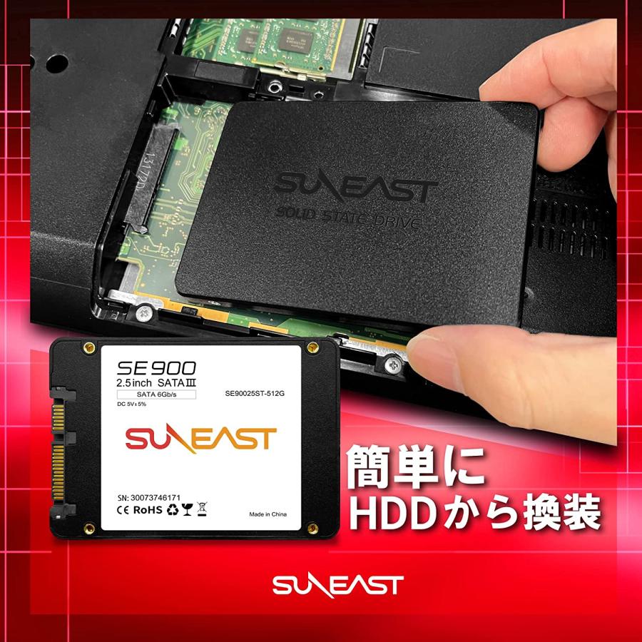 SUNEAST SE900シリーズ２．５インチ7mm　SSD　2TB SE90025ST-02TB｜mcodirect｜05