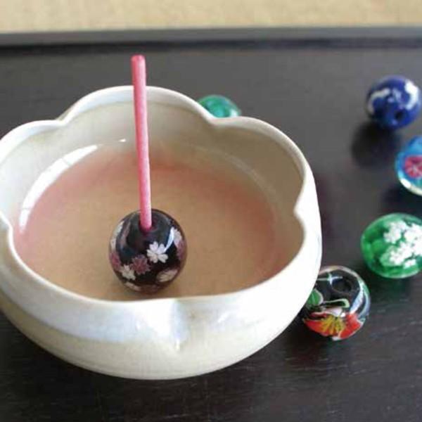 とんぼ玉 桜柄 紫 【定形外郵便可】【アートラボ ART LAB. 和装小物